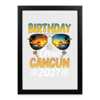Équipe d’anniversaire Cancún 2027 - Affiche encadrée (27 × 37 cm) - noir - Devant