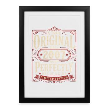 19th Birthday Gift Original Vintage 2007 - Framed poster (27 × 37 cm) - black - Front