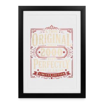 26th Birthday Gift Original Vintage 2000's - Framed poster (27 × 37 cm) - black - Front