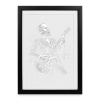 James A Playing Guitar - Framed poster (27 × 37 cm) - black - Front