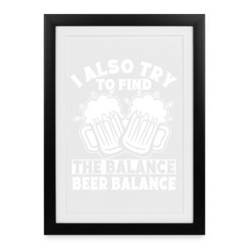 Pilates Enthusiasts Try To Find The Beer Balance - Framed poster (27 × 37 cm) - black - Front