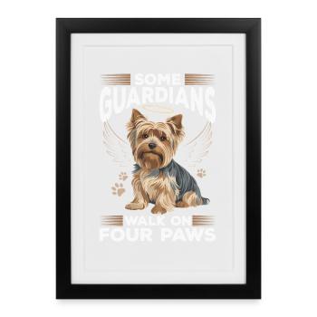Yorkshire Terrier Yorkshire Race de chien Yorkshire - Affiche encadrée (27 × 37 cm) - noir - Devant