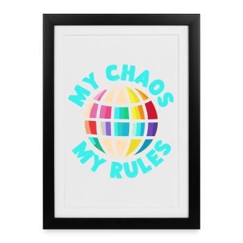 Pré-maternelle Mon chaos Mes règles Maternelle - Affiche encadrée (27 × 37 cm) - noir - Devant