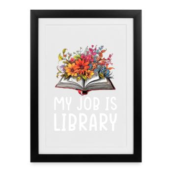 Book Blossoms Library Design - Framed poster (27 × 37 cm) - black - Front
