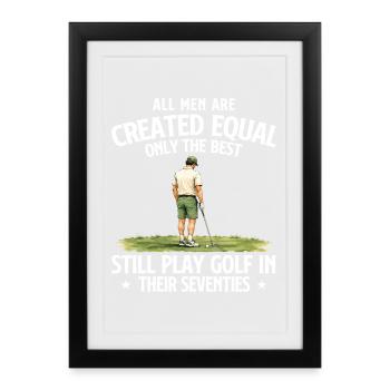 Best Men Golf In Their Seventies Humor - Framed poster (27 × 37 cm) - black - Front
