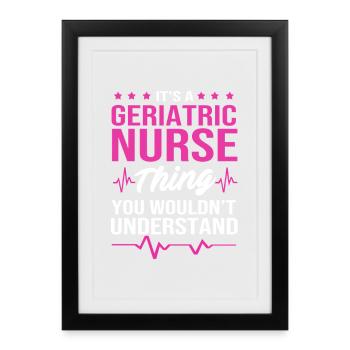 Nursing Home Geriatric Nurse Nurse - Framed poster (27 × 37 cm) - black - Front