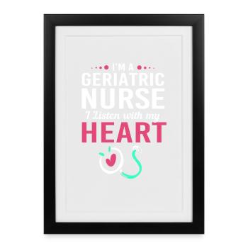Nursing Home Geriatric Nurse Nurse - Framed poster (27 × 37 cm) - black - Front