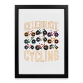 Célébrez le cyclisme rétro - Affiche encadrée (27 × 37 cm) - noir - Devant