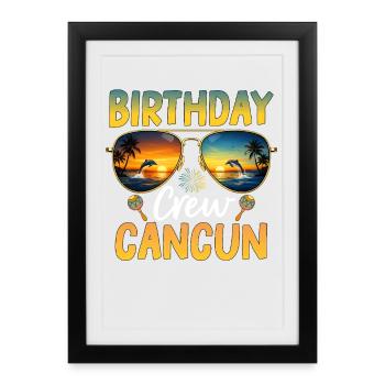 Équipe d’anniversaire Cancún - Affiche encadrée (27 × 37 cm) - noir - Devant