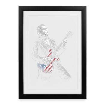 James K. Polk Playing Guitar - Framed poster (27 × 37 cm) - black - Front