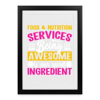 Ingrédient secret génial – Services alimentaires et nutritionnels - Affiche encadrée (27 × 37 cm) - noir - Devant