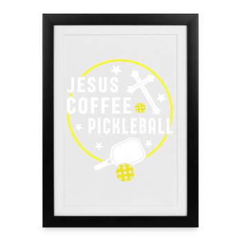 Jesus Coffee Pickleball Design - Framed poster (27 × 37 cm) - black - Front