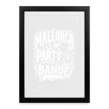 Mallorca Party Bande - Gerahmtes Poster (27 × 37 cm) - Schwarz - Vorne