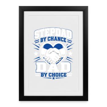 Bonus Papa Père Cadeau Pour le beau-père de la famille - Affiche encadrée (27 × 37 cm) - noir - Devant