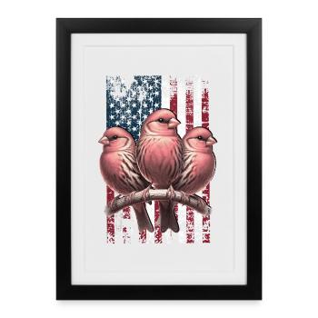 Red Factor Canary US Roter Kanarienvogel - Framed poster (27 × 37 cm) - black - Front