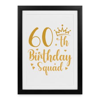 Effectif pour le 60e anniversaire - Affiche encadrée (27 × 37 cm) - noir - Devant