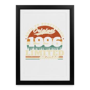 1996 Vintage Rétro Cadeau D'anniversaire - Affiche encadrée (27 × 37 cm) - noir - Devant