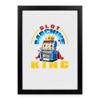 Jackpot de jeu Slots King Casino - Affiche encadrée (27 × 37 cm) - noir - Devant