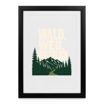 Schwarzwald Wandern, Wald. Weg. Weitblick - Gerahmtes Poster (27 × 37 cm) - Schwarz - Vorne