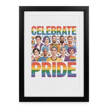 Célébrez la diversité arc-en-ciel LGBT de la Fierté - Affiche encadrée (27 × 37 cm) - noir - Devant