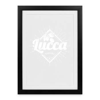 Lucca Toskana in Italien mit Oliven Souvenir - Gerahmtes Poster (27 × 37 cm) - Schwarz - Vorne