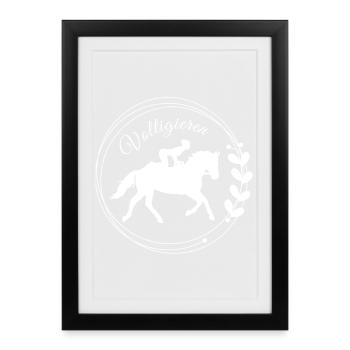 Voltigieren Bank: Volti Pferdesport Pflichtübung - Gerahmtes Poster (27 × 37 cm) - Schwarz - Vorne