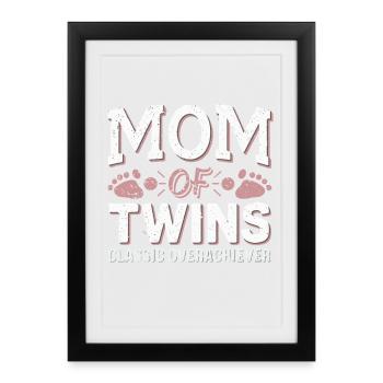 Maman de jumeaux – Classique surdouée - Affiche encadrée (27 × 37 cm) - noir - Devant