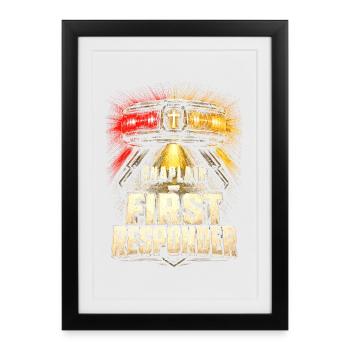 Chapelain, Clerc, Pasté, Chapelain, Premier Intervenant - Affiche encadrée (27 × 37 cm) - noir - Devant
