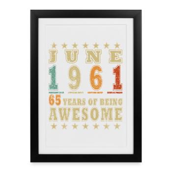 65th Birthday Legend June Born in 1961 - Framed poster (27 × 37 cm) - black - Front