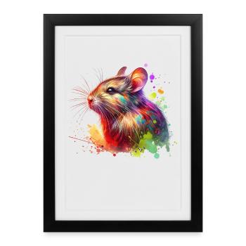 Degu Motif - Framed poster (27 × 37 cm) - black - Front