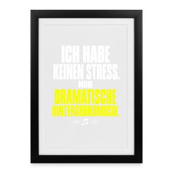 Dramatische Hintergrundmusik Meme - Gerahmtes Poster (27 × 37 cm) - Schwarz - Vorne