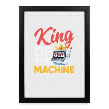 Roi des machines à sous Casino Jackpot Jeu - Affiche encadrée (27 × 37 cm) - noir - Devant