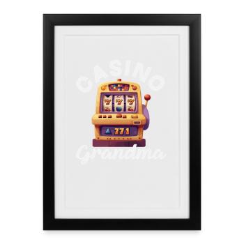 Casino Granny Slot Machine Gambling Gambling Vegas - Framed poster (27 × 37 cm) - black - Front