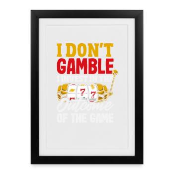 Funny Gambler Gambling Casino Slot Machine - Framed poster (27 × 37 cm) - black - Front