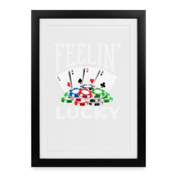 Happiness Casino Gambling Poker Card Game - Framed poster (27 × 37 cm) - black - Front