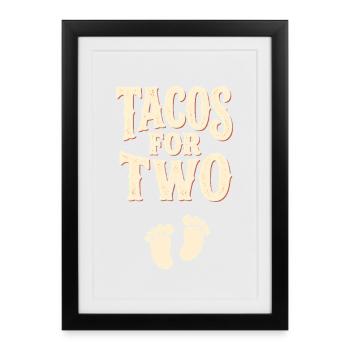 Pregnant woman loves tacos for two (pregnancy) - Framed poster (27 × 37 cm) - black - Front