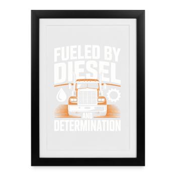 Professional Driver Truck Truck Diesel - Framed poster (27 × 37 cm) - black - Front