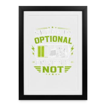 Truck Driver Truck Truck Sleeping Driving - Framed poster (27 × 37 cm) - black - Front