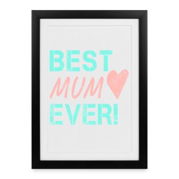 Meilleur cadeau d’anniversaire de maman pour Maman - Affiche encadrée (27 × 37 cm) - noir - Devant