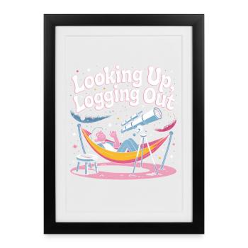 Chercher hors ligne | Observateur des étoiles - Affiche encadrée (27 × 37 cm) - noir - Devant