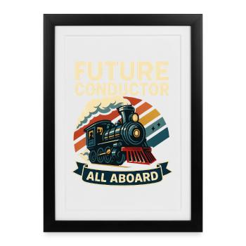 Future Conductor Train - Framed poster (27 × 37 cm) - black - Front