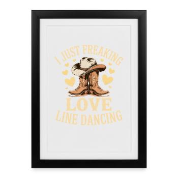 Line Dance Line Dancer Line Dancing Gift - Framed poster (27 × 37 cm) - black - Front