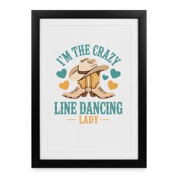 Line Dance Line Dancing Gift - Framed poster (27 × 37 cm) - black - Front