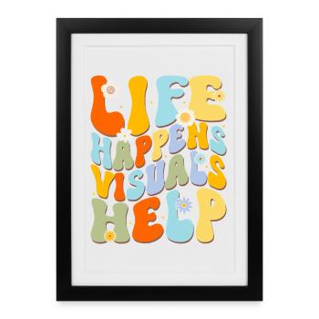 Joie de vivre des lettres colorées - Affiche encadrée (27 × 37 cm) - noir - Devant