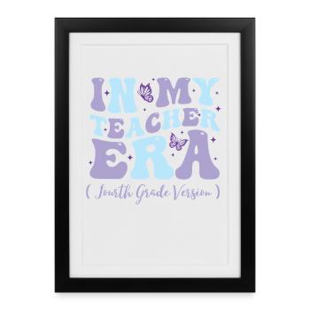 In My Teacher Era Fourth Grade - Framed poster (27 × 37 cm) - black - Front
