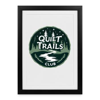 Quiet Trails Club Slow Hiking Forest - Framed poster (27 × 37 cm) - black - Front