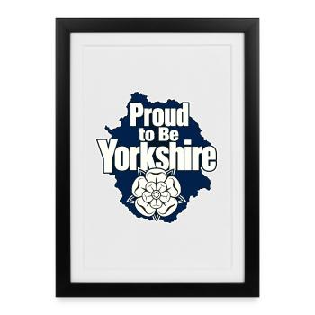 Fier d’être le Yorkshire, fierté du comté de White Rose - Affiche encadrée (27 × 37 cm) - noir - Devant