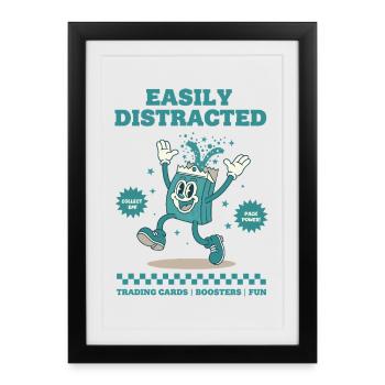 Easily Distracted Trading Cards Boosters Fun Pack - Framed poster (27 × 37 cm) - black - Front