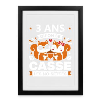 3 Ans Casse les Noisettes - Affiche encadrée (27 × 37 cm) - noir - Devant