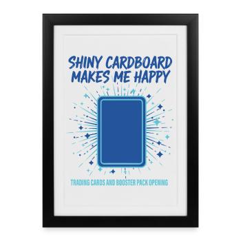 Shiny Cardboard Makes Me Happy Trading Cards - Framed poster (27 × 37 cm) - black - Front